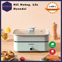[2in1] Nồi Lẩu Nướng Điện Hyundai Cao Cấp, Lẩu Nướng Tại Nhà, Dung Tích 1,2L