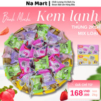 2Kg Bánh Mochi Kem Lạnh Mix Ngầu Nhiên 6-9 Vị: Cam, Việt Quất, Chanh Leo, Dâu, Sầu Riêng, Khoai Môn