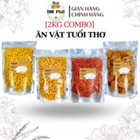 2Kg COMBO Ăn Vặt Truyền Thống Nui Chiên Bơ Mắm Tỏi, Bắp Sấy Mắm Ớt, Tai Heo Mắm Ớt, Bimbim Que Đậu Hà Lan