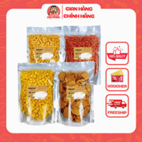 2Kg COMBO Ăn Vặt Truyền Thống Nui Chiên Bơ Mắm Tỏi, Bắp Sấy Mắm Ớt, Tai Heo Mắm Ớt, Bimbim Que Đậu Hà Lan