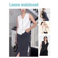 (2Lớp - Có Clip) Áo Gile Phom Rộng Có Dây Tăng Giảm Sau - Áo Gile Hàn Quốc Dáng Rộng - BLA23052