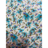 2m x 1m5 vải lụa mango hoa xanh sang đẹp Vải may áo dài bộ váy (M7)