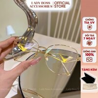 [2MÀU_MS:K264] Mắt Kính P.RADA gọng kim loại lục giác unisex | Mắt kính nam nữ thời trang cao cấp LADYBOSS