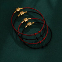 2mm Thép Titan Bện Tay Dây Nam Nữ Phong Cách Đỏ Đen Vòng Tay Dây Đơn Giản Tự Làm Đeo Ba Chiều Vàng Cứng Vòng Tay Thời Trang Vòng Tay