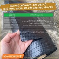 2mx50m dài (tặng kèm 200 ghim) Bạt trải diệt cỏ, Bạt lót nền chống cỏ Mọc, Vải địa kỹ thuật