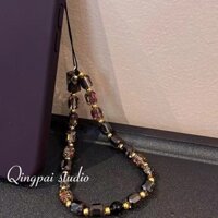 2OFQ Còn Hàng INS Cảm Giác Cao Cấp Dây Đeo Điện Thoại Camera CCD Dây Xích Pha Lê Ngắn Cầm Tay Chống Mất