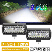 2pcs 120W Led Work Light Bar 7'' for Tractor Boat Off-Road Truck Suv Atv Spot Flood Combo 12V 24V Led Working Lights
