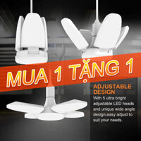 2PCS Bóng đèn Led cánh quạt 4 cánh 28W tiết kiệm điện, ánh sáng trắng, chuối xoáy E27 có thể điều chỉnh góc độ sáng