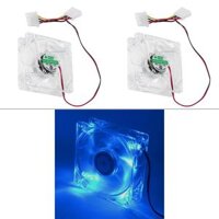 2pcs Computer Fan Blue LED 80mm 8025 Silent PC Computer Case Cooler Fan