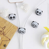 2Pcs Cute Mini Panda Pattern Multi-function Two-way Winding Desktop Tidy Management Cable Organizer Winder for iPhone X