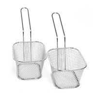 2Pcs French Fries Mini Plating Square Fried Food Filter Suitable for Kitchen Restaurant Party Barbecue