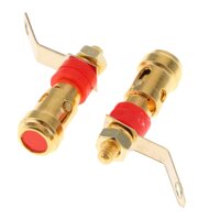 2pcs Speaker Banana Plug Jack Amplifier Terminal Binding Post Socket Connector Red