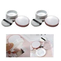 2Pcs Travel Mini Face Loose Mineral Powder Case Round Blusher Holder Box Jar