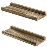 2Pcs Wall Mounted Floating Shelves Wood Industrial Rack Brackets Shelf