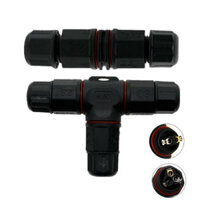 2Pin 3Pins T / StraightShape Waterproof Connector for Outdoor LED Lighting Product