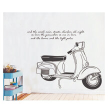 Decal dán tường xe Vespa PK398