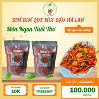 2Túi Zip Tổng 1KG Bim Bim Que Mix Đậu Hà Lan - Snack Ăn Vặt Cô Hai