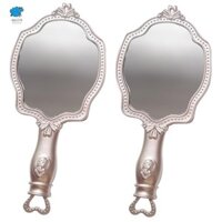 2x Bé Gái Mỹ Phẩm Vintage Vanity Gương Công Chúa Mini Trang Điểm Cầm Tay Gương Trang Điểm Gương Tay Quà Tặng Độc Đáo Cho Bé Gái