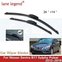 2x Bộ Lưỡi Lau Trước Cho Nissan Sentra B17 2012 - 2019 Sylphy Pulsar Kính Chắn Gió Bàn Chải Kính Chắn Gió Cửa Sổ Máy Giặt Bao 2017