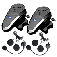 2X BT-S3 Motorcycle Intercom Communication System, QSPORTPEAK Motorbike Bluetooth Headset with Microphone, Helmet Wireless Headphones for Riding/Sk...