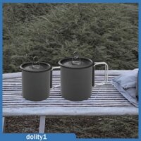 2x Cốc Nhôm Bộ Đồ Ăn Ấm Trà Nhẹ Để Đi Bộ Đường Dài Nấu Ăn Ngoài Trời