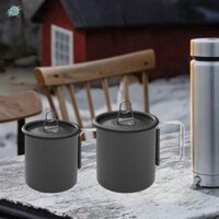 2x Cốc Nhôm Di Động Cắm Trại Trà Cà Phê Cốc Nấu Ăn Ngoài Trời