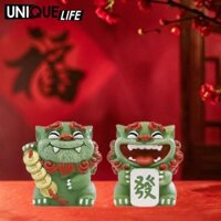 2x Hoạt Hình Mini Tượng Sư Tử Trung Quốc Tượng Sư Tử Quà Tặng Sinh Nhật Thủ Công Trang Trí Nhựa Để Bàn