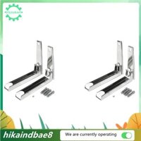 2x Khung Hỗ Trợ Thép Có Thể Gập Lại Co Giãn Kệ Giá Lò Vi Sóng Treo Tường Giá Đỡ Không Gỉ Bạc