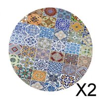 2x Non- Round Tablecloth Decoration J - 150 Cm 60 Inches
