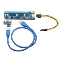 2X PCI-E Riser Card 009S Pcie Express USB Cable SATA 15Pin to 6Pin Power Cable