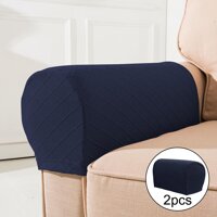 2x Sofa Armrest Covers, Furniture Protectors, Reclining Armrest Covers - Navy