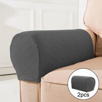 2x Sofa Armrest Covers, Furniture Protectors, Reclining Armrest Covers - Wine