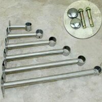 2x Stainless Steel Wardrobe Pipe Lever Bracket Closet Rod Holder 100mm - 250mm