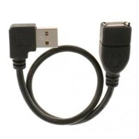 2x USB 2.0 Cables 30cm 90 Degree Right Angle Male To Female Extension Cable