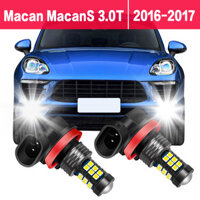 2x Xe Ô Tô LED Sương Mù Bóng Đèn Cho Porsche Macan Macan S 3.0T 2016 2017 Phụ Kiện Ô Tô Đèn Sương Mù Phía Trước Thay Thế Trắng