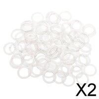 2x100pcs Clear Nylon Bra Strap Adjuster Slider O Ring Lingerie Sewing Crafts