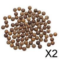 2x100pcs Wood Grain Natural Round Bead Spacer Bead for Jewelry Making Bracelet