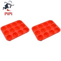 2x12 Cốc Bánh Cupcake Silicon Thông Thường, Silicon Chống Dính Hoàn Hảo Để Làm Bánh Waffles, Bánh, Tarts, Bánh Mì Dễ Dàng Lắp Đặt Dễ Dàng Sử Dụng