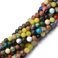 2x8mm Artistry Natural Jasper Jade Agate Gemstone Round Loose Bead 15