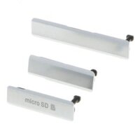 2xMicro SD &amp; SIM Card USB Slot Port Cover Plug for Sony Xperia Z1 Silver