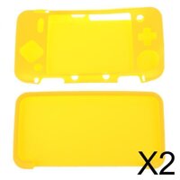 2xSilicon Grip Case Cover Protector for Nintendo NEW 2DS XL LL Console Yellow