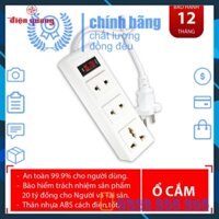 [🔥2Y93FE50K🔥] Ổ cắm nối dài 3 lỗ 2m 5m dây 1 công tắc Điện Quang ĐQ 002A-02 (3 lỗ)