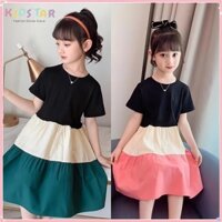 3-14 Tuổi Đầm Xòe Màu Hồng / Xanh Lá Xinh Xắn Cho Bé Gái
