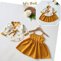 [3-18kg] Váy Hanbok Cách Tân Vàng RYL’S CLOSET Cho Bé Gái Sơ Sinh, Đầy Tháng, Thôi Nôi V066