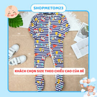 [3-24 tháng] Body sleepsuit cho bé LITTLE RAINBOW thun poly 2 da, khoá kéo 2 chiều (chọn size theo chiều cao của bé)