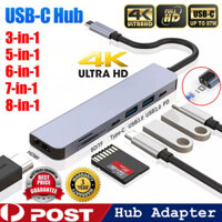 3 / 5 / 6 / 7 / 8 trong 1 USB-C HUB Type-C USB 3.0 HDMI 4K RJ45 Ethernet PD 100W Adapter