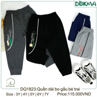 (3-7y) Quần dài vải cotton mỏng bo gấu bé trai - DOKMA