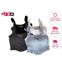 3 Áo Bra Nữ 2 Dây Dáng Lửng Vạt Yếm Có Đệm Ngực Trend Mới Màu Trắng BFM21