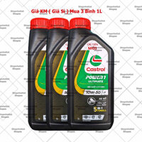3 Bình Dầu Nhớt Tổng Hợp Toàn Phần Xe Số, Xe Côn Tay Castrol Power-1 Ultimate 10w30 loại thể tích 1L