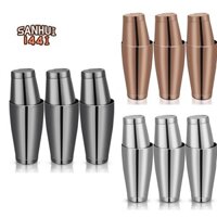 3 Bộ Cocktail Shakers Professional Bar Shaker Boston Shaker Set Thép không gỉ Martini Shaker Drink Mixer